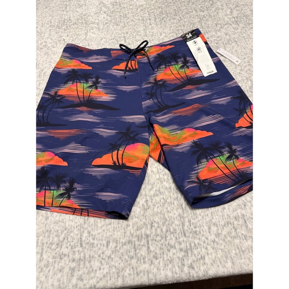 Hurley Other - Hurley Phantom Board Shorts Size 34 Tropical Palm Tree Sunset Swim Trunks NWT